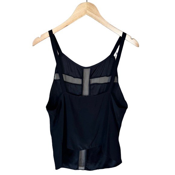 REFORMATION Silk Cami Tank Top Black Satin Sheer Cutout Detail Sleeveless XS EUC - Picture 8 of 10